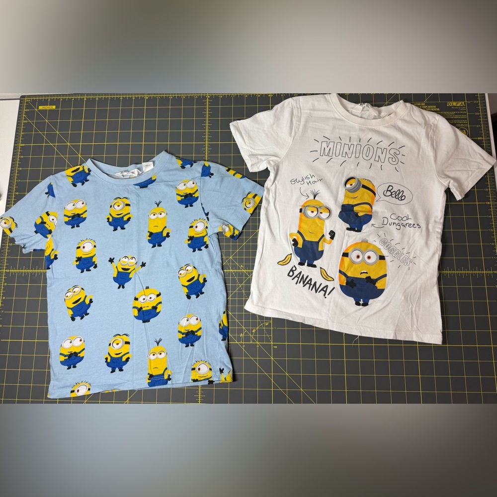 H&M Blue and White Minions Tees Short Sleeve